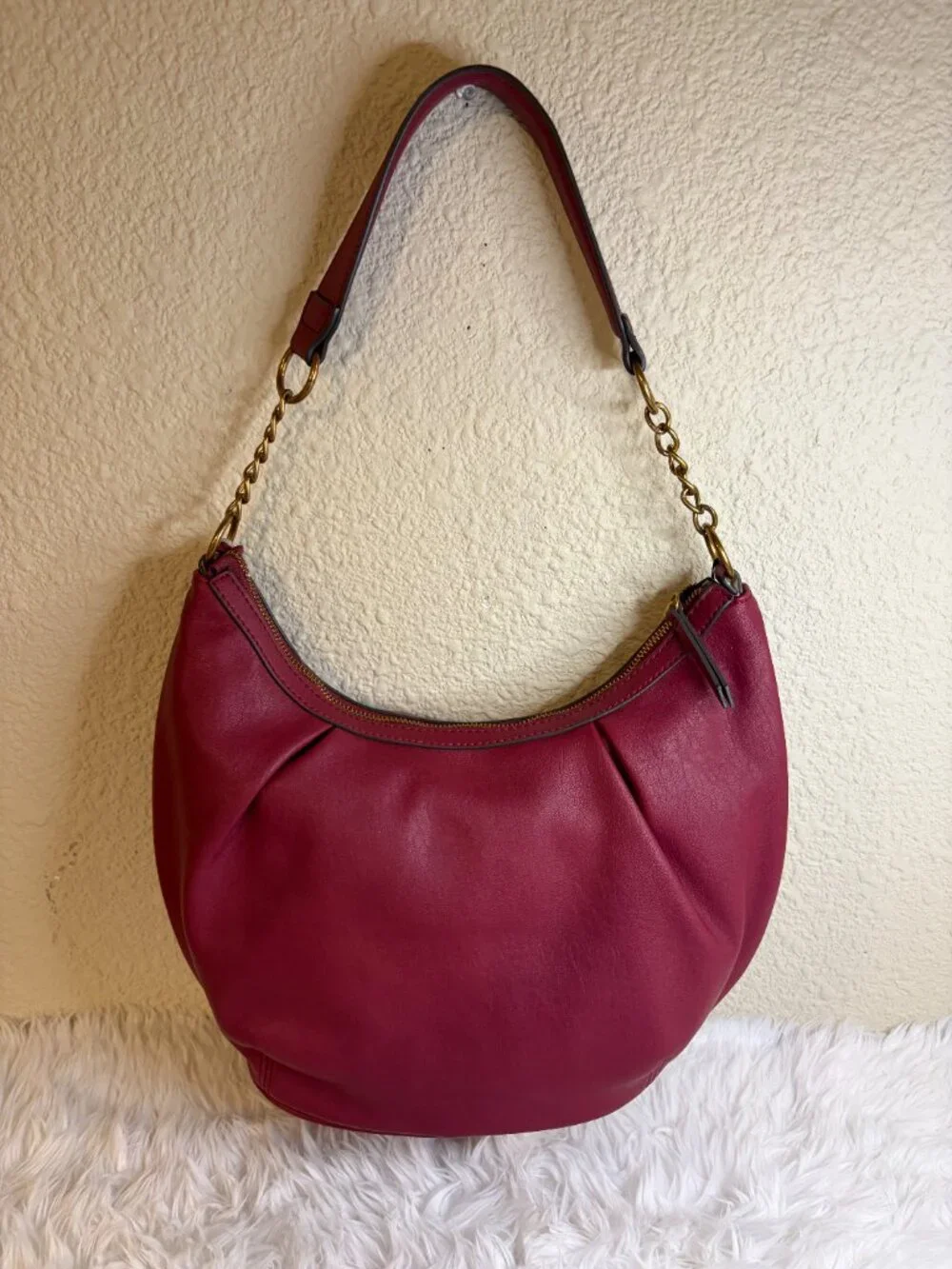 Juicy Couture In Her Juicy Era Cranberry Studded Hobo Shoulder Bag NWT